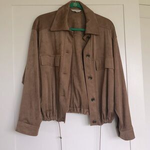 Faux Suede Bomber Jacket